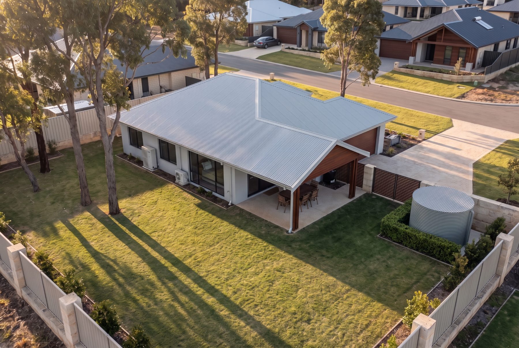 A Rapids Landing home with a rainwater tank