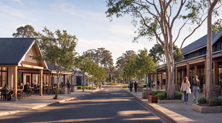 Village centre render, retail